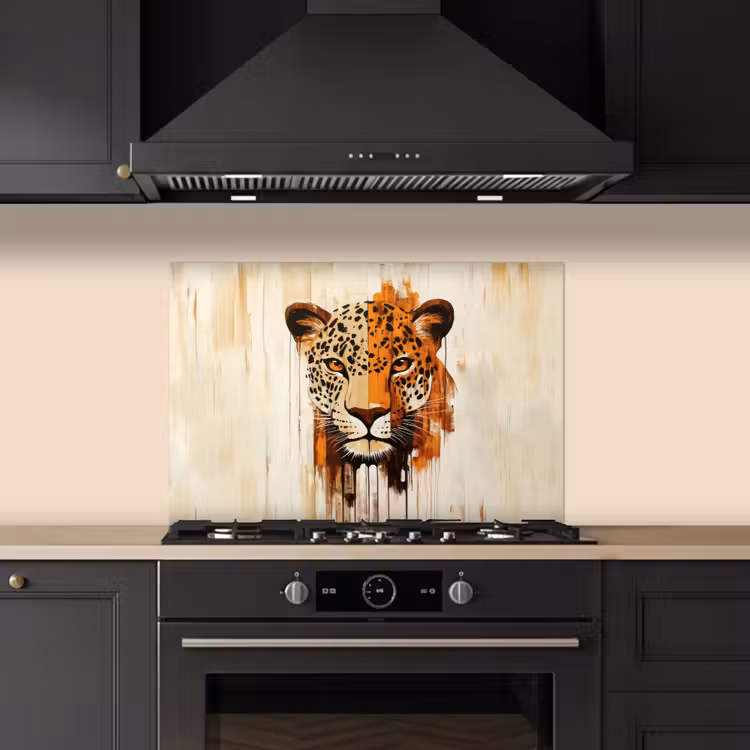 Spatscherm keuken - Luipaard - Symmetrisch - Strepen — 2
