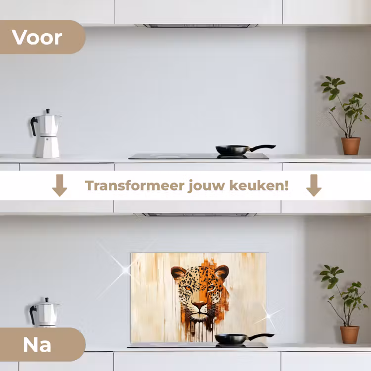 Spatscherm keuken - Luipaard - Symmetrisch - Strepen — 3