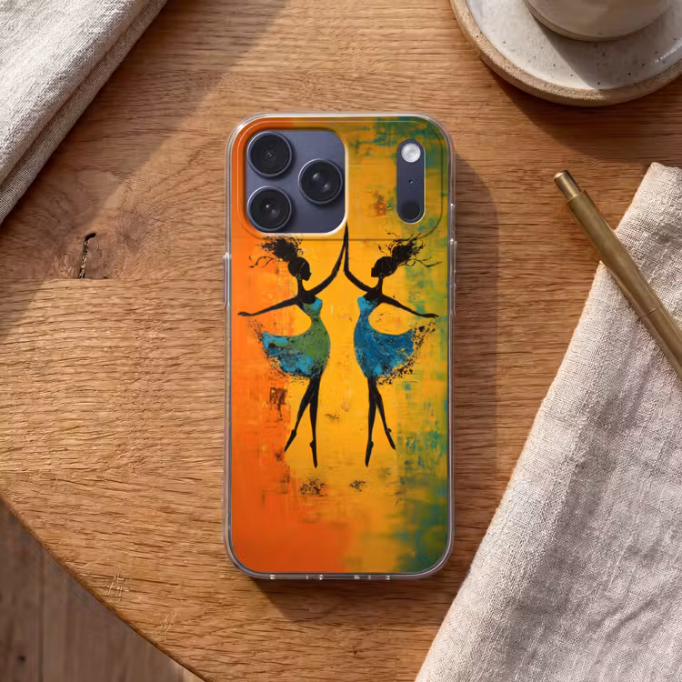 Telefoonhoesje Softcase - Dansen - Vrouwen - Verfstructuur — 2