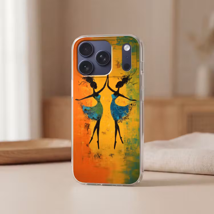 Telefoonhoesje Softcase - Dansen - Vrouwen - Verfstructuur — 3