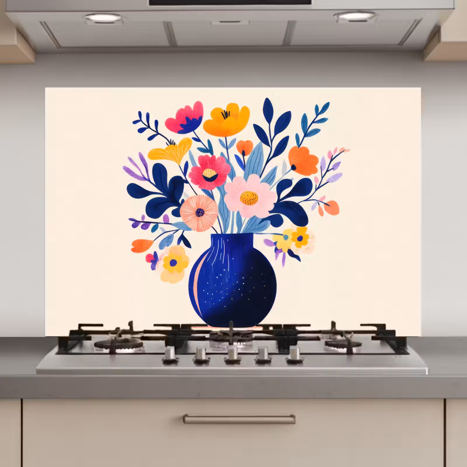 Spatscherm keuken - Vaas - Bloemen - Boeket — 1