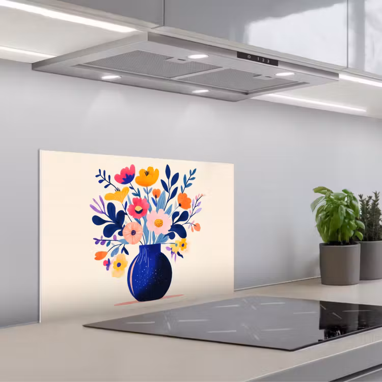 Spatscherm keuken - Vaas - Bloemen - Boeket — 5