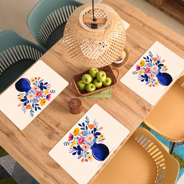 Placemat - 6 stuks - Vaas - Bloemen - Boeket — 6