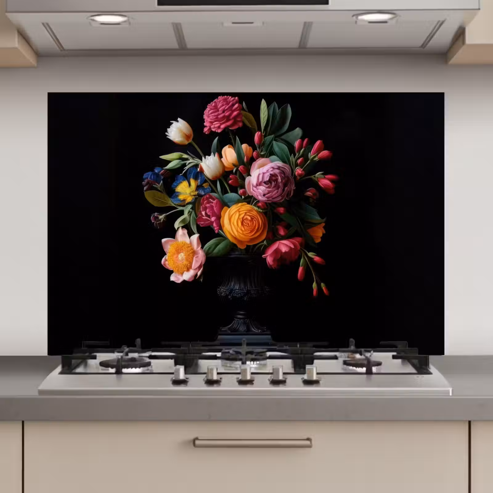 Spatscherm keuken - Boeket - Romantisch - Kleurrijk — 1