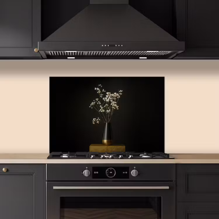 Spatscherm keuken - Bloembollen - Wit - Vaas - Minimalistisch — 2