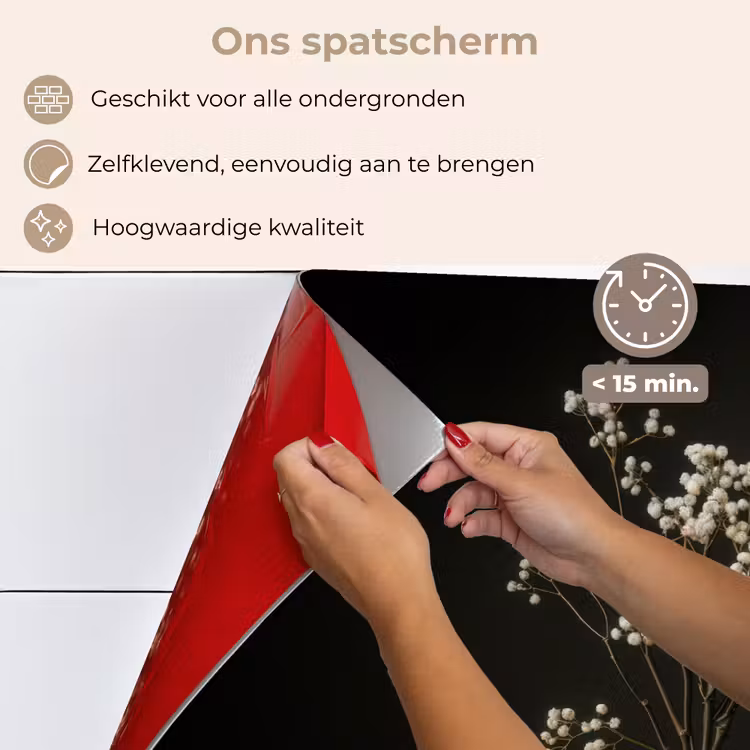 Spatscherm keuken - Bloembollen - Wit - Vaas - Minimalistisch — 4
