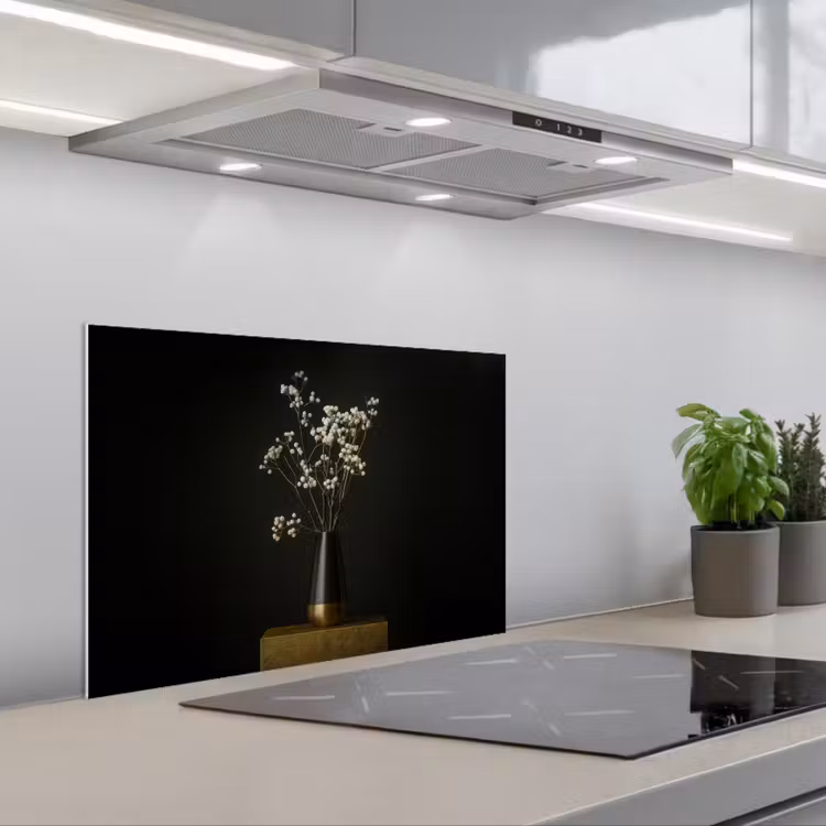Spatscherm keuken - Bloembollen - Wit - Vaas - Minimalistisch — 5