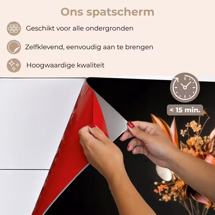 Spatscherm keuken - Exotisch - Boeket - Vaas - Goud — 4