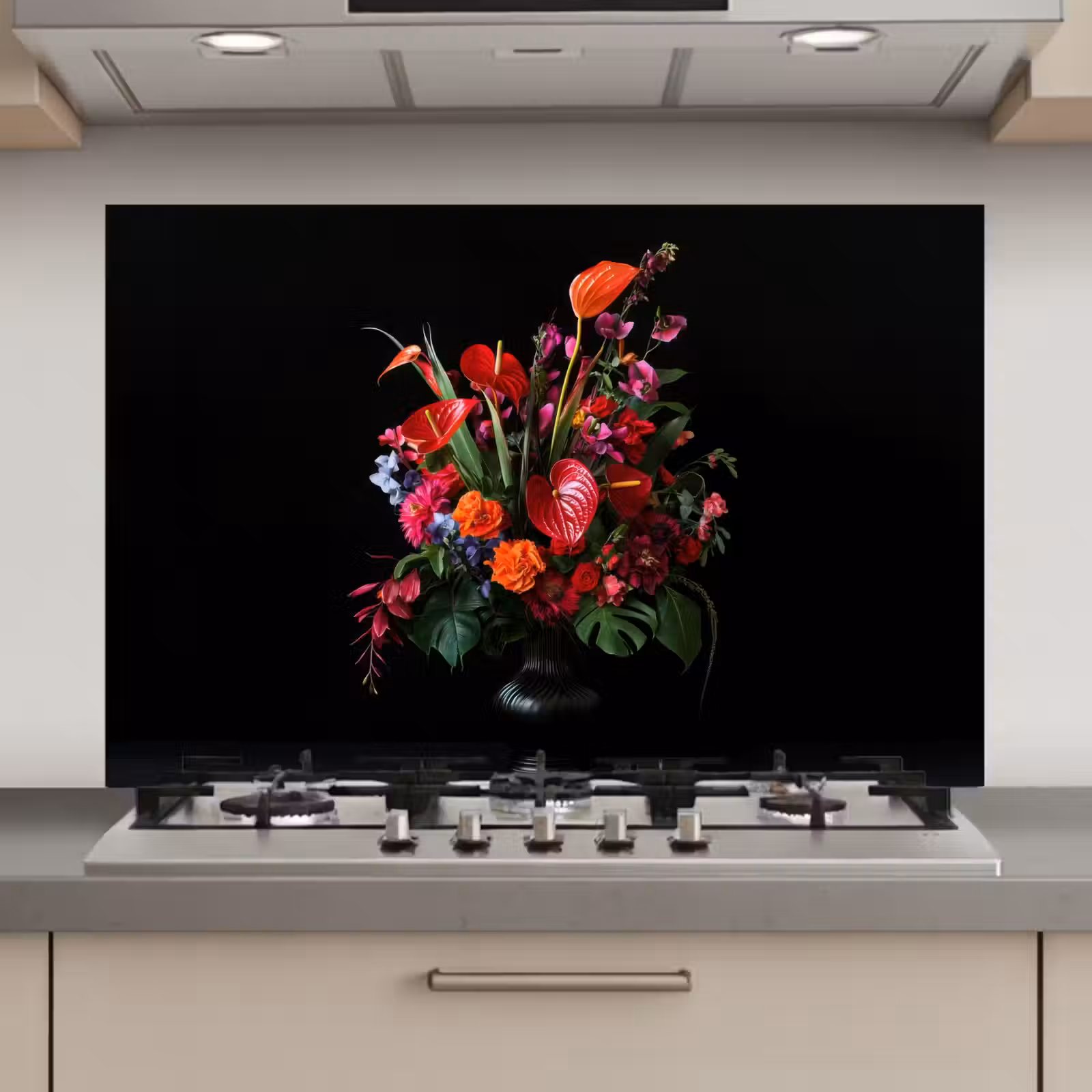 Spatscherm keuken - Bloemen - Boeket - Sierlijk — 1