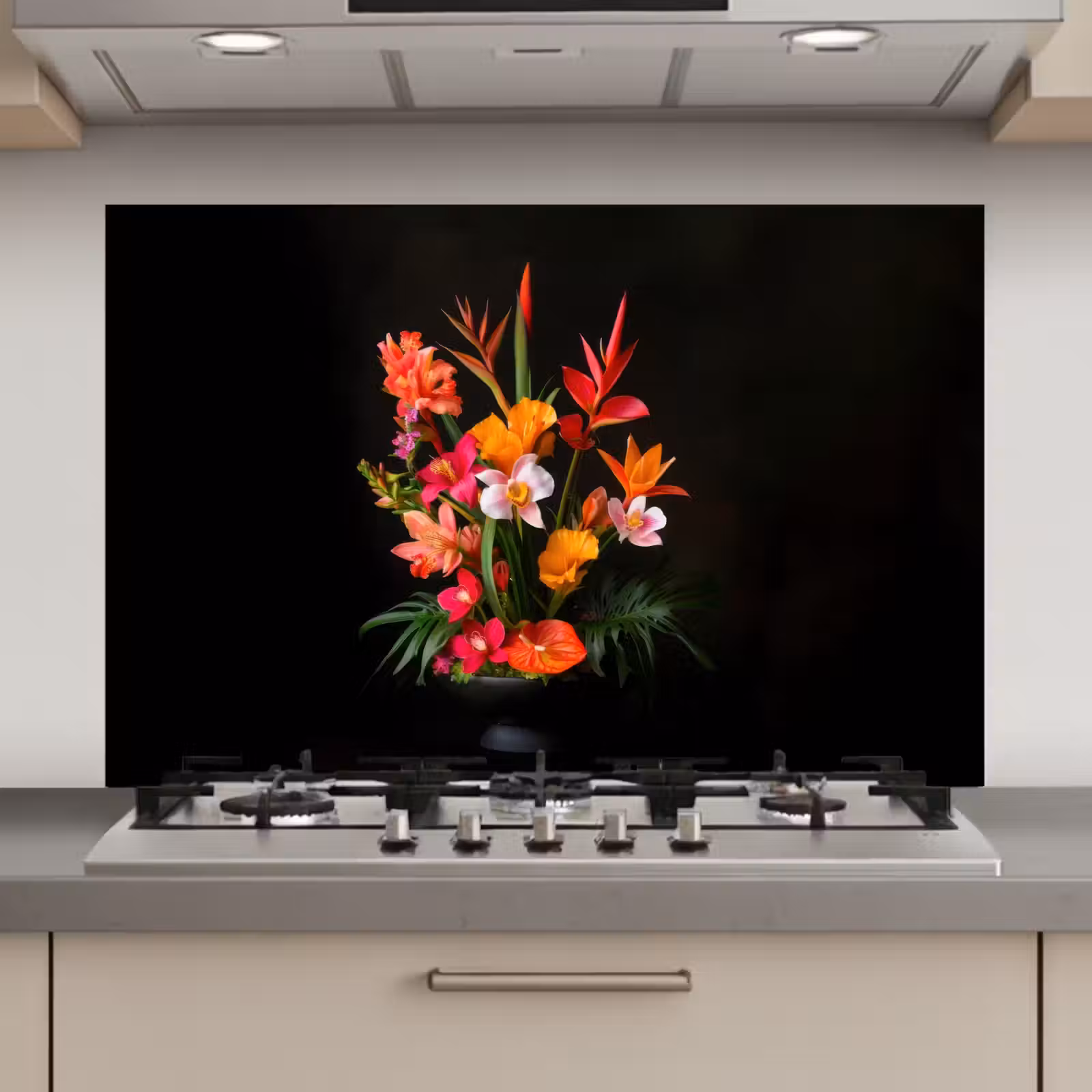 Spatscherm keuken - Boeket - Bloemen - Exotisch — 1