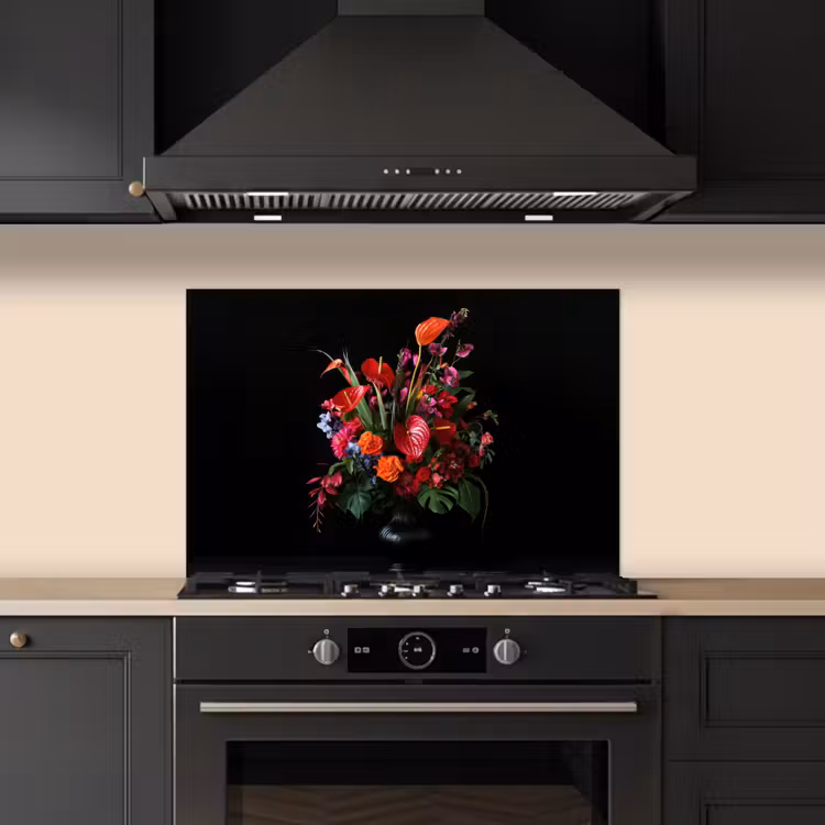 Spatscherm keuken - Bloemen - Boeket - Sierlijk — 2