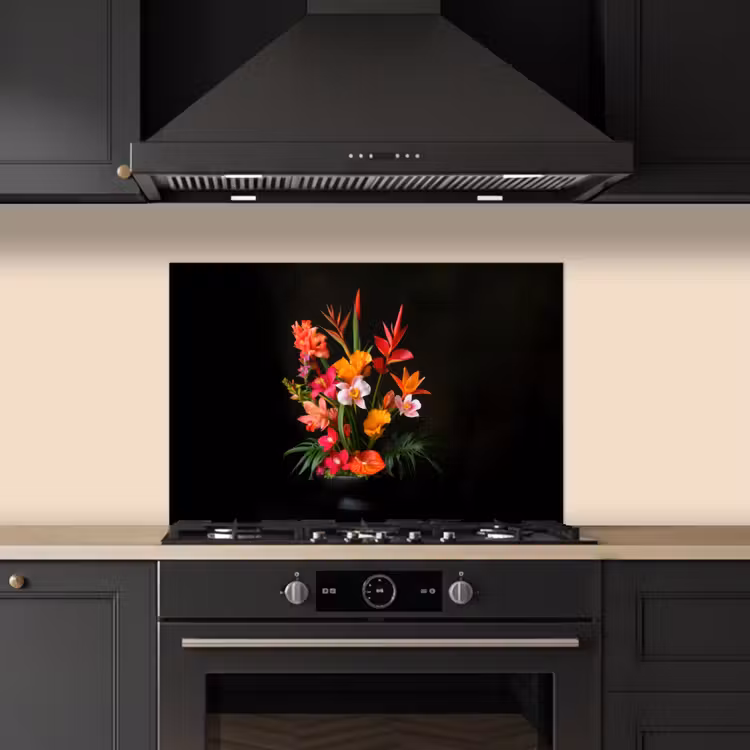 Spatscherm keuken - Boeket - Bloemen - Exotisch — 2