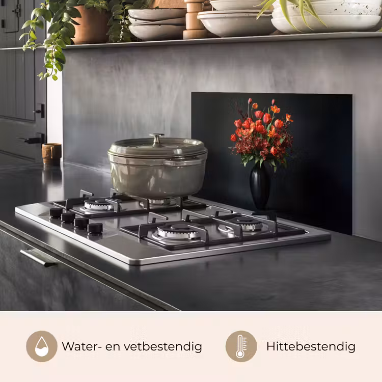 Spatscherm keuken - Boeket - Tulpen - Vaas - Rood — 7