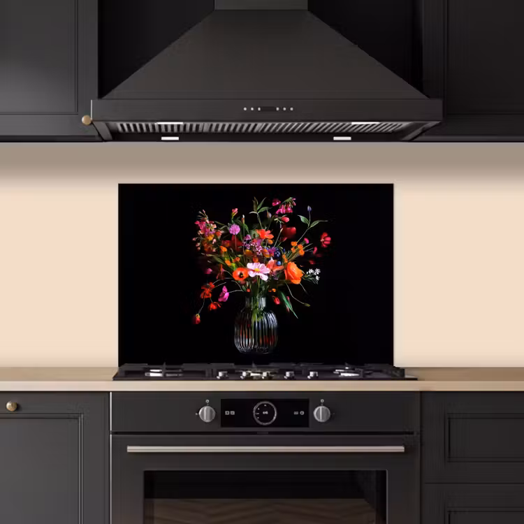 Spatscherm keuken - Boeket - Veldbloemen - Vaas — 2