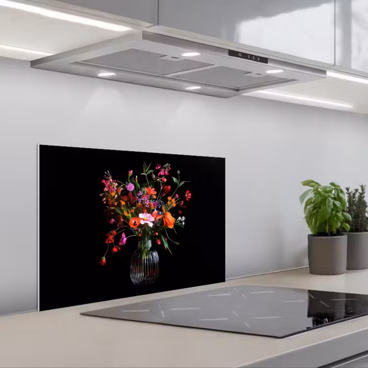 Spatscherm keuken - Boeket - Veldbloemen - Vaas — 5