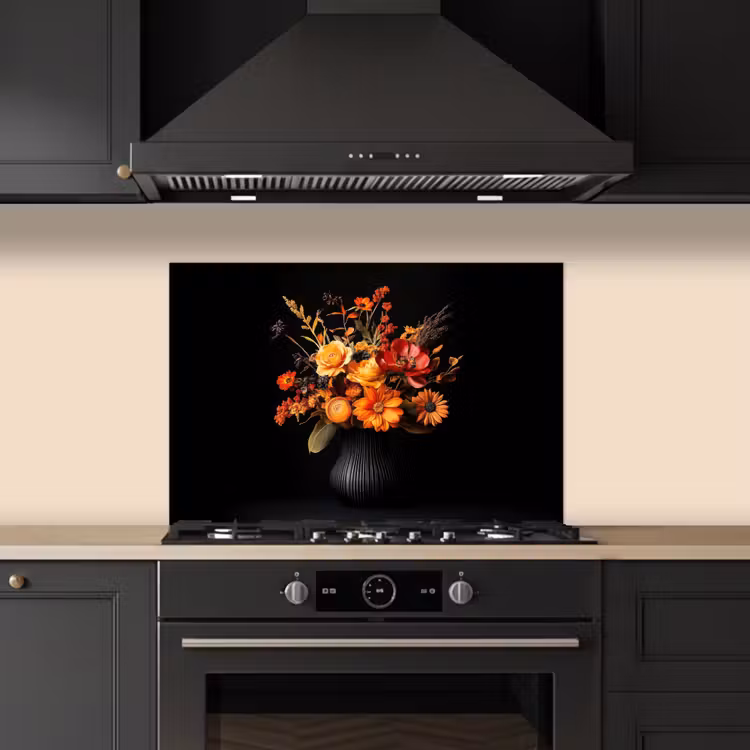 Spatscherm keuken - Herfst - Boeket - Oranje — 2