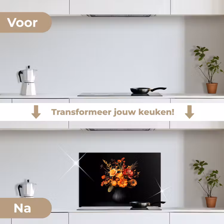 Spatscherm keuken - Herfst - Boeket - Oranje — 3