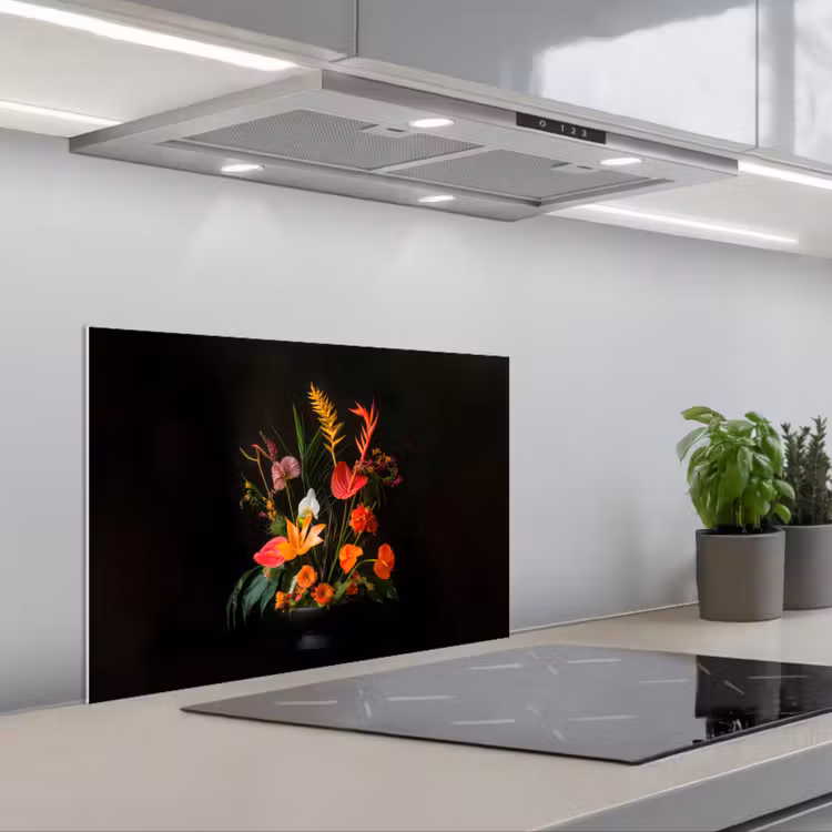 Spatscherm keuken - Schaal - Boeket - Bloemen — 5