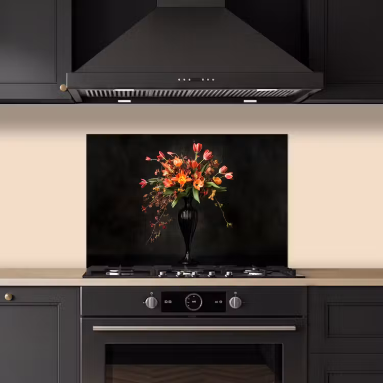 Spatscherm keuken - Sierlijk - Boeket - Vaas — 2