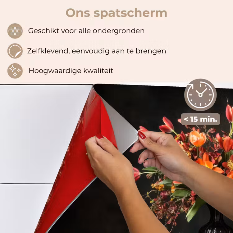 Spatscherm keuken - Sierlijk - Boeket - Vaas — 4
