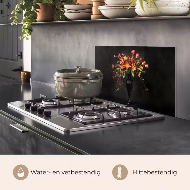 Spatscherm keuken - Sierlijk - Boeket - Vaas — 7