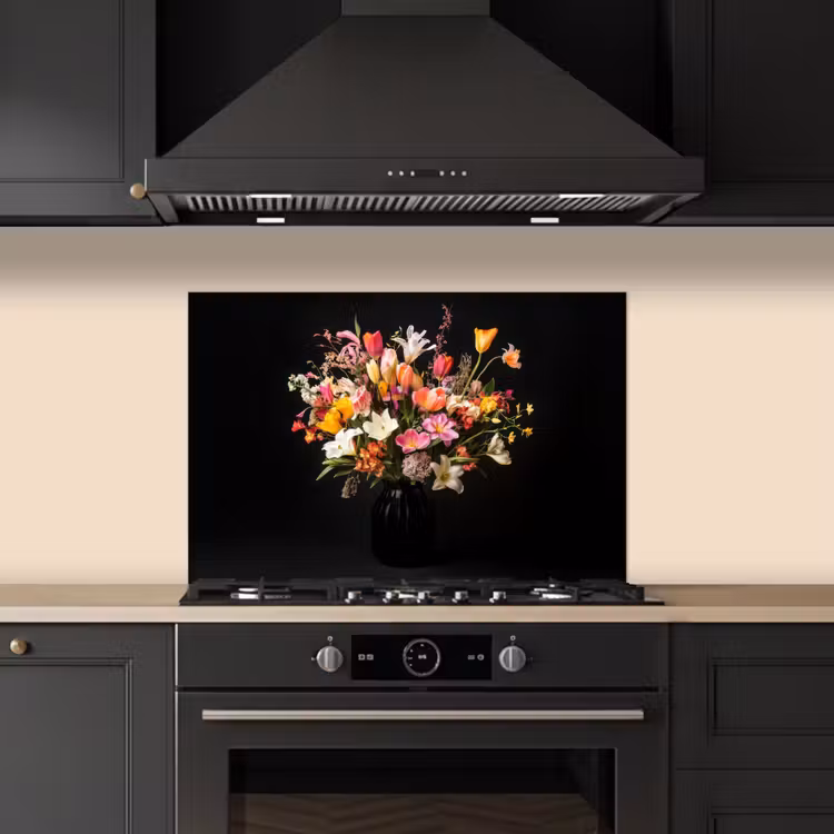 Spatscherm keuken - Vaas - Bloemen - Tulpen — 2