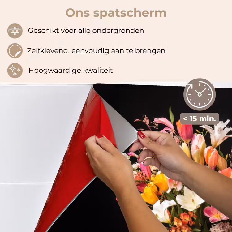 Spatscherm keuken - Vaas - Bloemen - Tulpen — 4