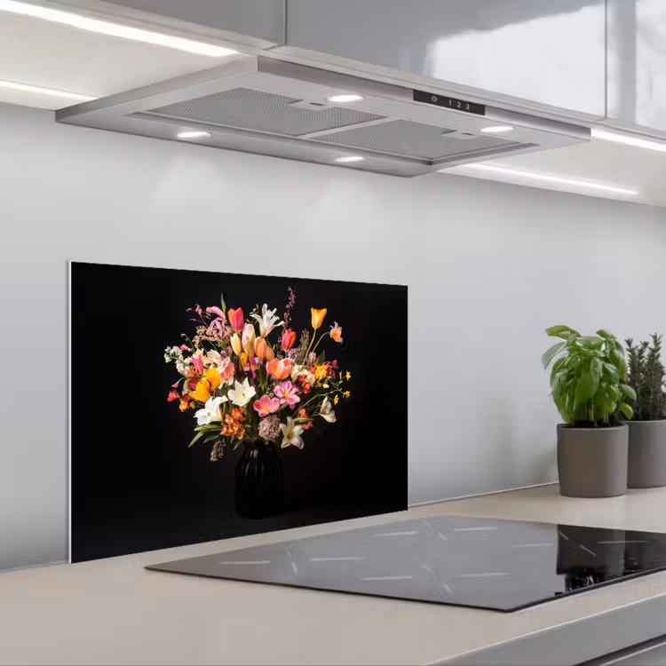 Spatscherm keuken - Vaas - Bloemen - Tulpen — 5