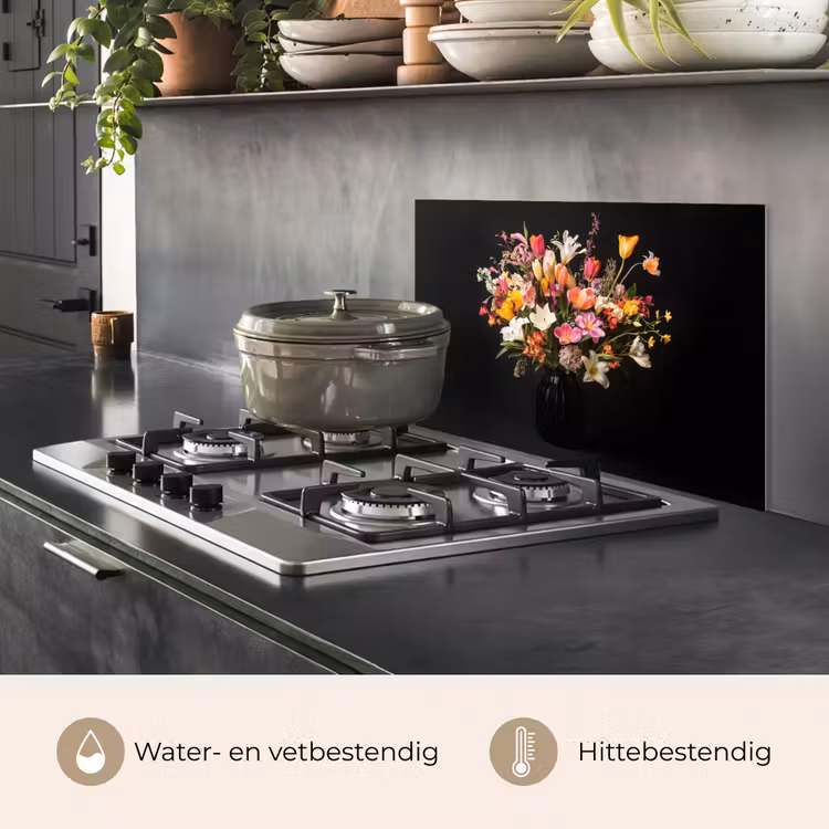Spatscherm keuken - Vaas - Bloemen - Tulpen — 7