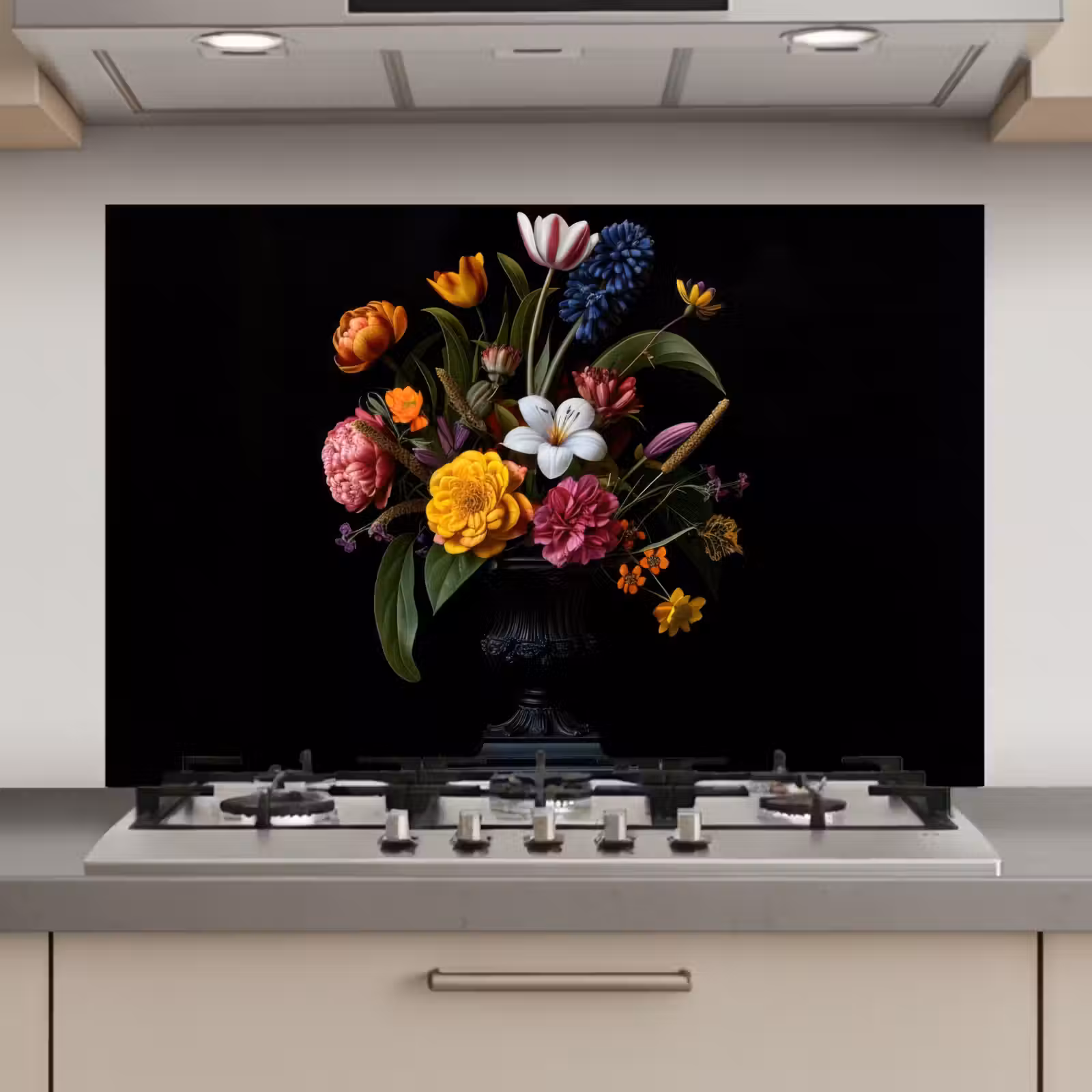Spatscherm keuken - Lente - Bloemen - Klassiek - Vaas — 1