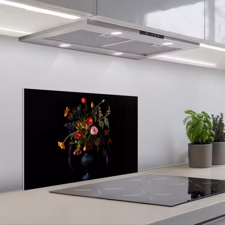 Spatscherm keuken - Bloemen - Bessen - Klassiek — 5