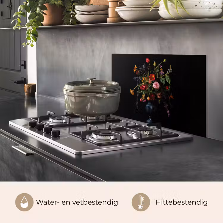 Spatscherm keuken - Bloemen - Bessen - Klassiek — 7