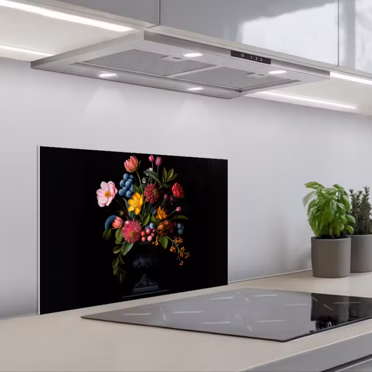 Spatscherm keuken - Bloemen - Vrolijk - Vaas — 5