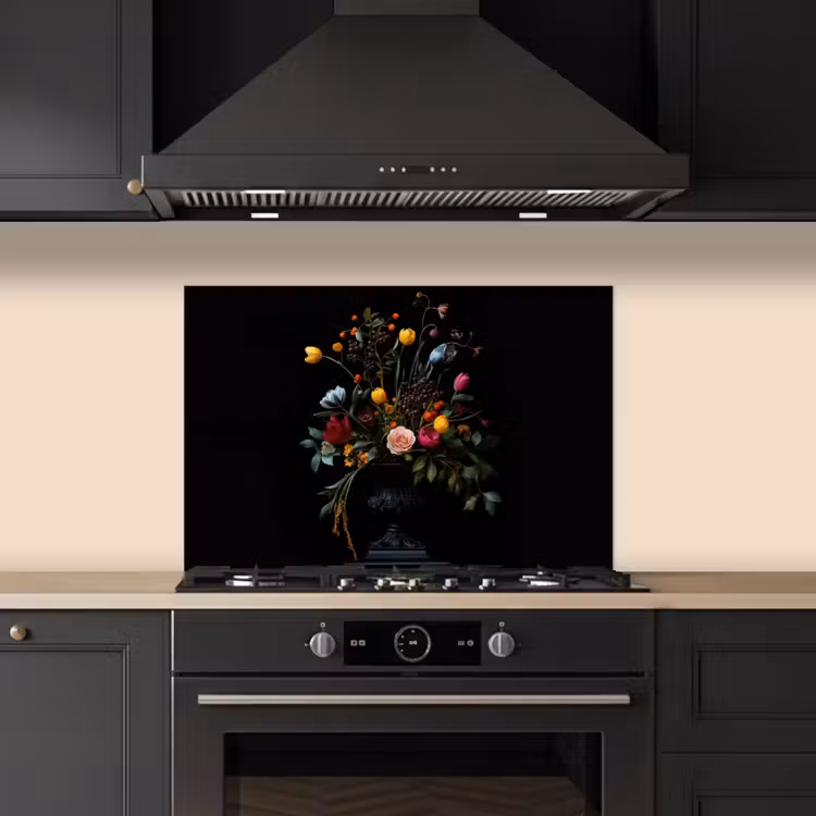 Spatscherm keuken - Klassiek - Vaas - Boeket - Bloemen — 2
