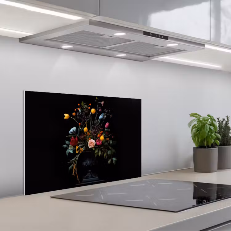 Spatscherm keuken - Klassiek - Vaas - Boeket - Bloemen — 5