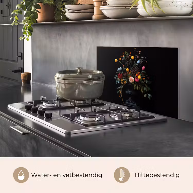 Spatscherm keuken - Klassiek - Vaas - Boeket - Bloemen — 7