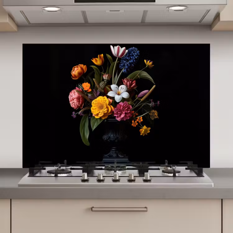 Spatscherm keuken - Lente - Bloemen - Klassiek - Vaas — 1