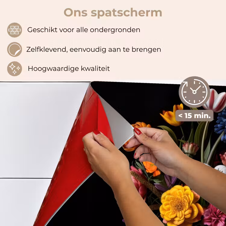 Spatscherm keuken - Lente - Bloemen - Klassiek - Vaas — 4