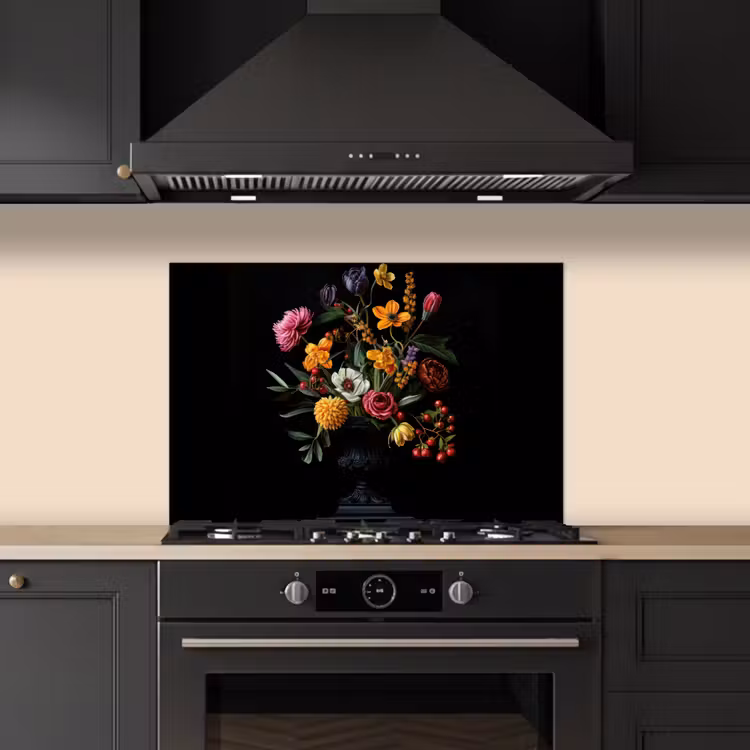 Spatscherm keuken - Sierlijk - Boeket - Bladeren — 2