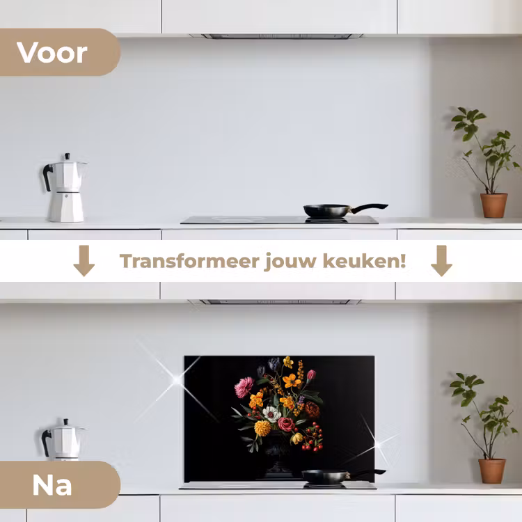 Spatscherm keuken - Sierlijk - Boeket - Bladeren — 3