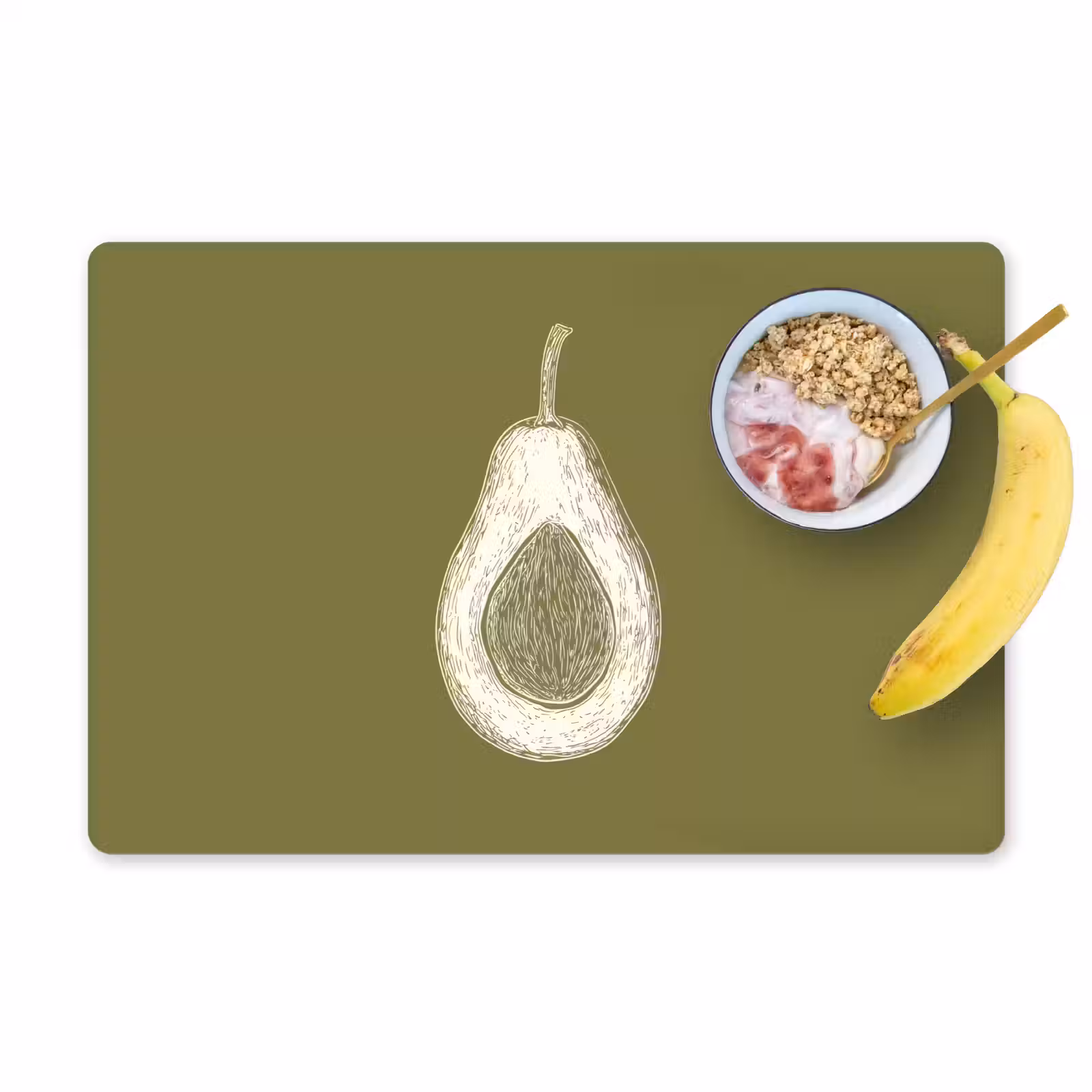 Placemat - 6 stuks - Avocado - Minimalistisch - Illustratie - Groen — 1