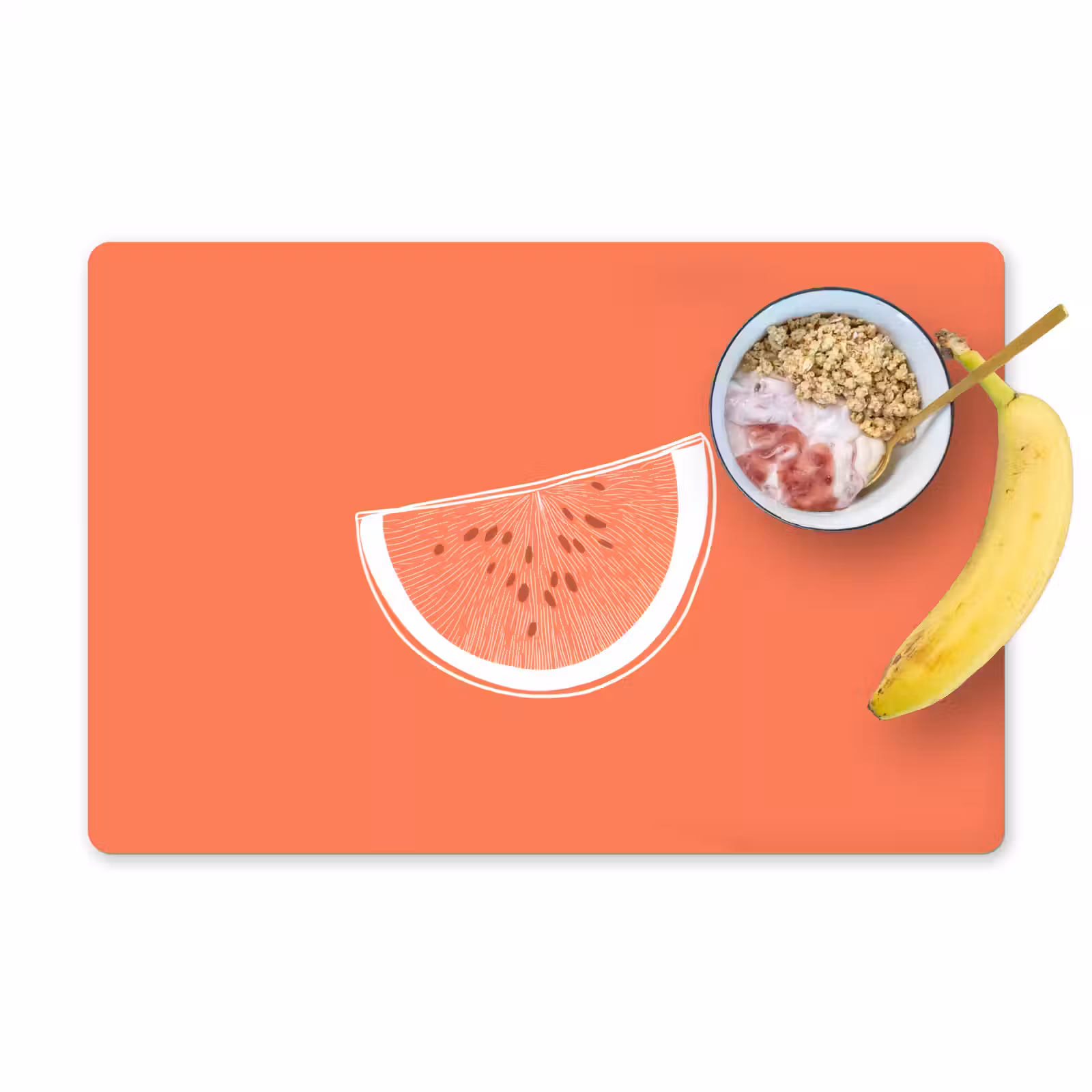 Placemat - 6 stuks - Watermeloen - Lijnen - Koraalrood — 1