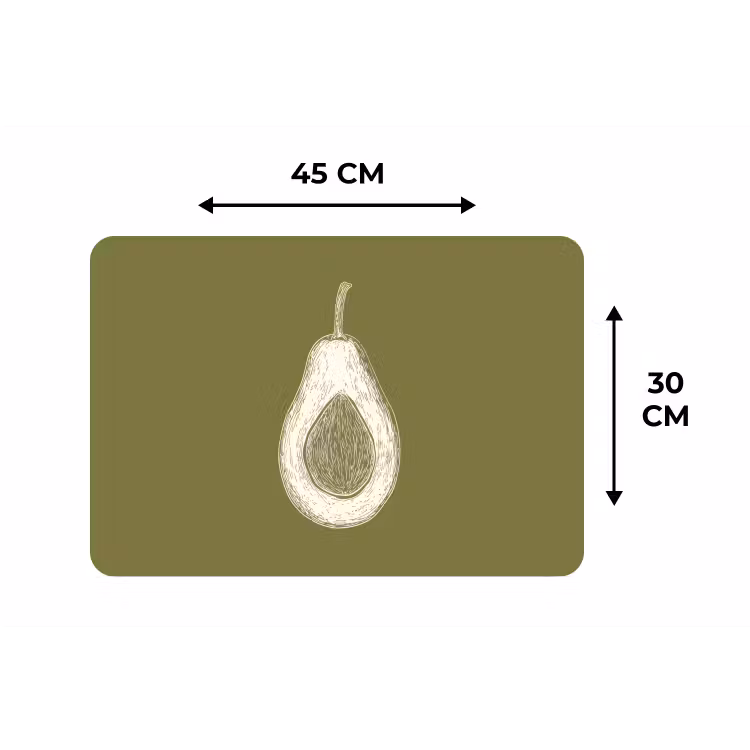 Placemat - 6 stuks - Avocado - Minimalistisch - Illustratie - Groen — 3