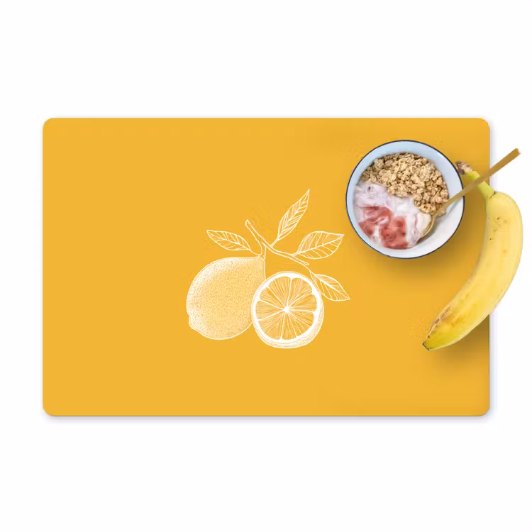 Placemat - 6 stuks - Citroenen - Illustratie - Minimalistisch - Geel — 1