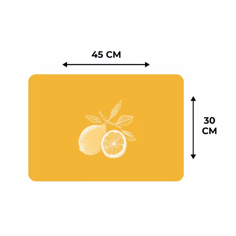 Placemat - 6 stuks - Citroenen - Illustratie - Minimalistisch - Geel — 3