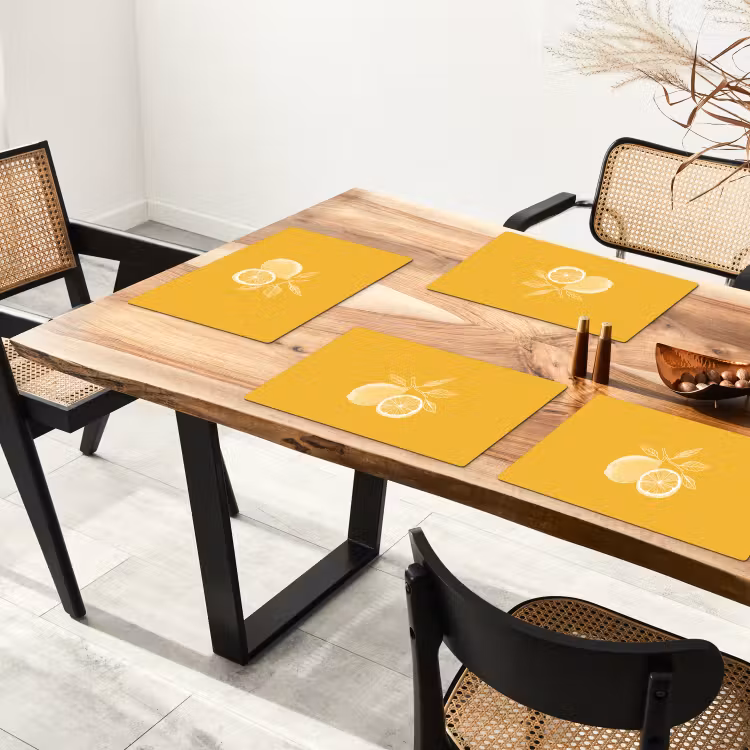 Placemat - 6 stuks - Citroenen - Illustratie - Minimalistisch - Geel — 5