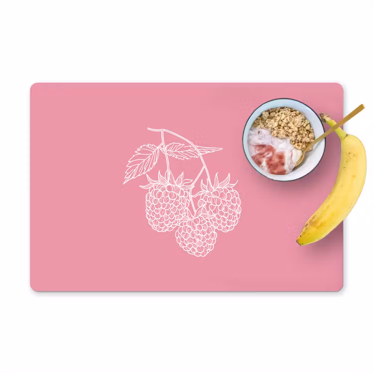 Placemat - 6 stuks - Frambozen - Steel - Getekend - Roze — 1