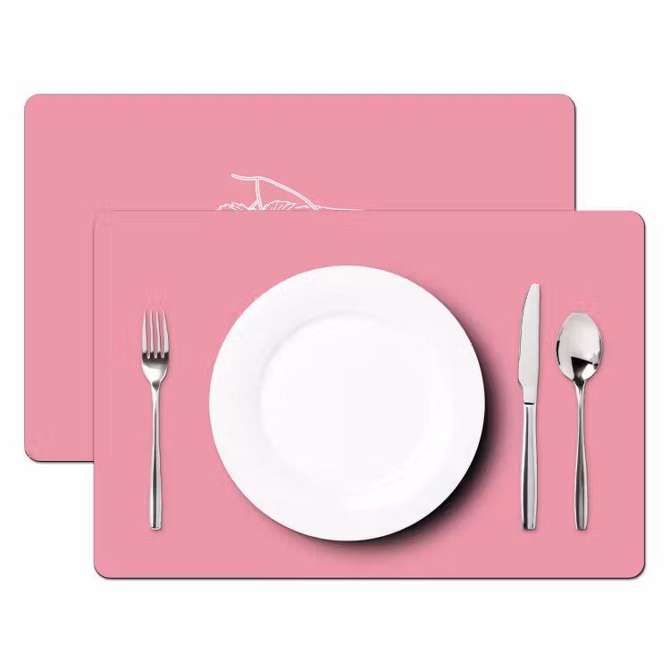 Placemat - 6 stuks - Frambozen - Steel - Getekend - Roze — 2