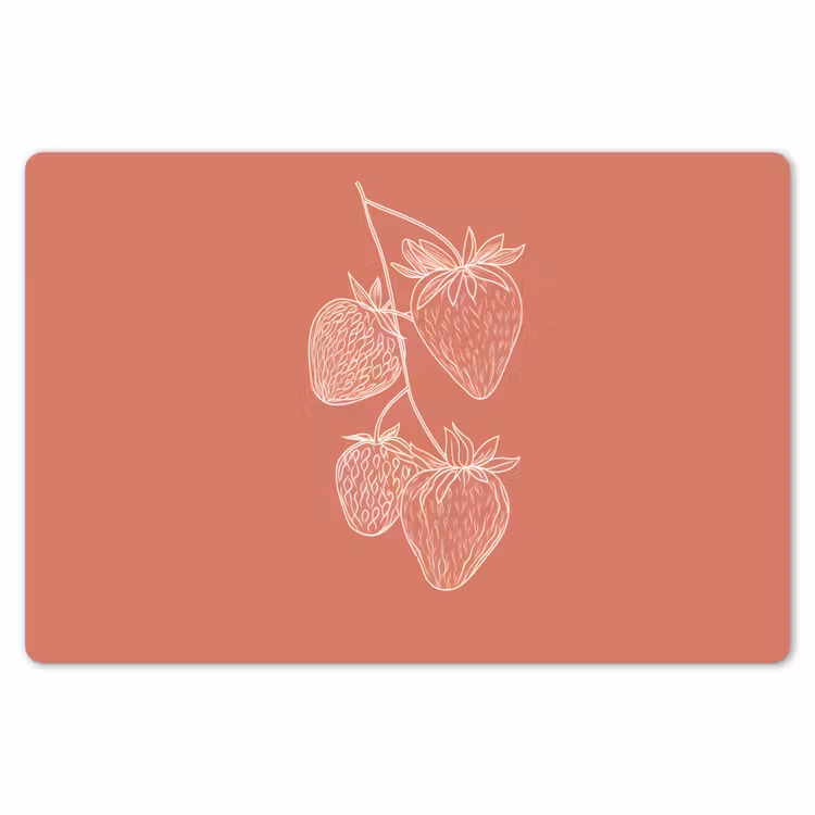 Placemat - 6 stuks - Minimalistisch - Illustratie - Aardbei - Tak — 7