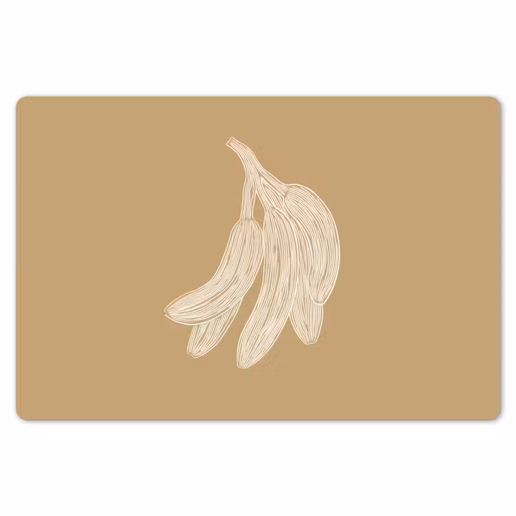 Placemat - 6 stuks - Bananen - Beige - Lijntekening - Minimalistisch — 7